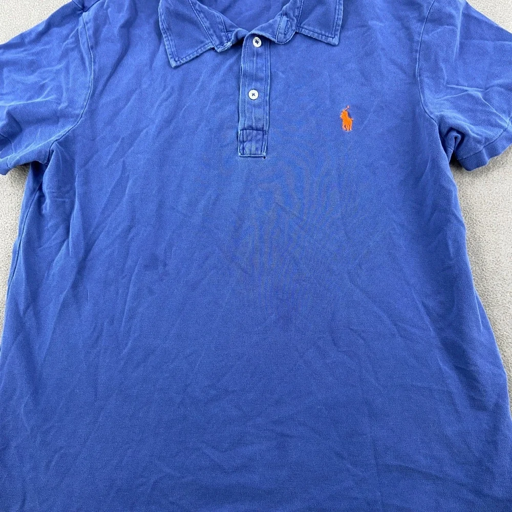 Polo Ralph Lauren Polo Shirt Mens Large Blue Featherweight Mesh Performance Slit